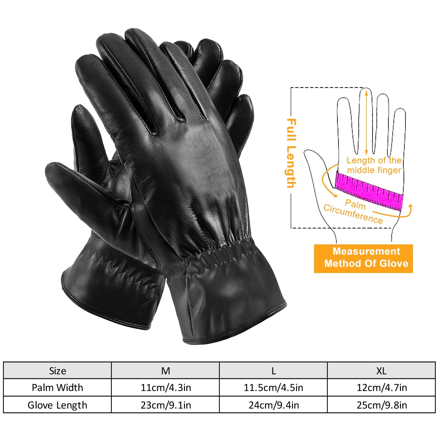 Black Leather Gloves